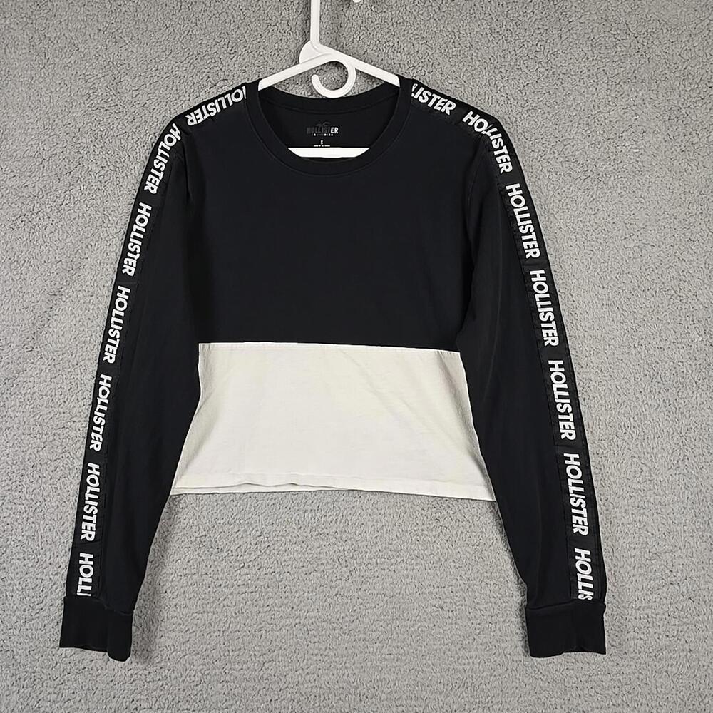 Hollister Women’s Long Sleeve T-shirt Size Small Black and White